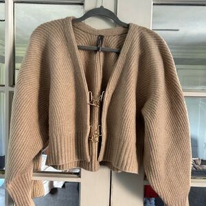 Anthropologie Camel Ribbed Cardigan